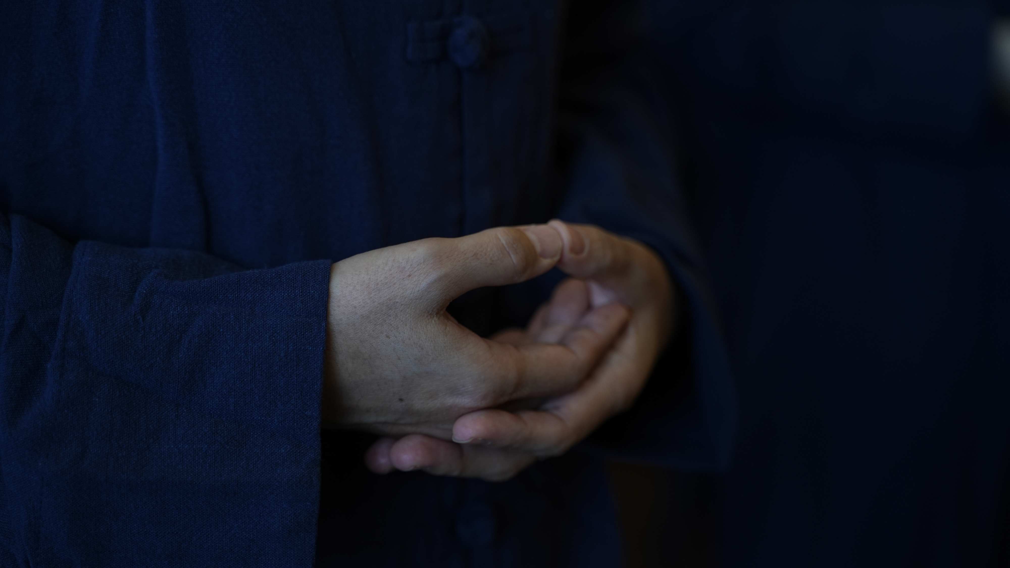 Meditation mudra hands in contemplation